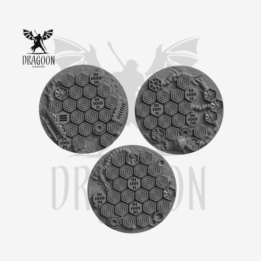 Dragoon Gaming 50mm Resin Moonbase Base Toppers for Warhammer 40k Centurion / T'au Battlesuit Basing (3 Pack)