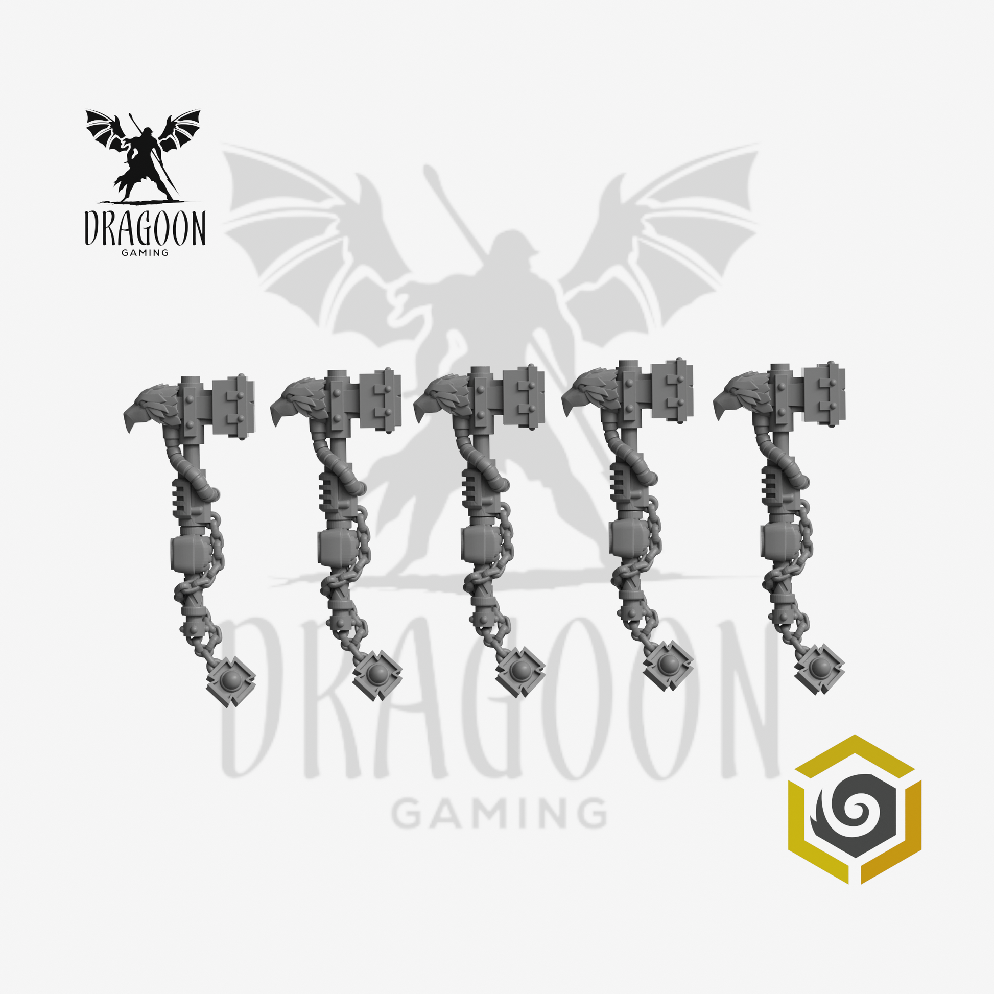  Dragoon Gaming 28mm Resin Eternal Pilgrims Eagle Storm Hammers for Warhammer 40k Black Templars Space Marines Conversion (5 Pack, Left/Right Option)
