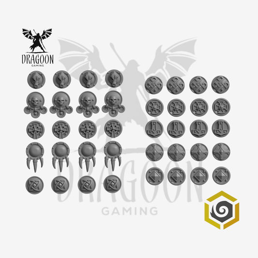 Dragoon Gaming 28mm Resin Primal Hounds Medallions (40 Pack) for Warhammer 40k Space Wolves / Space Marine Conversion Decorations