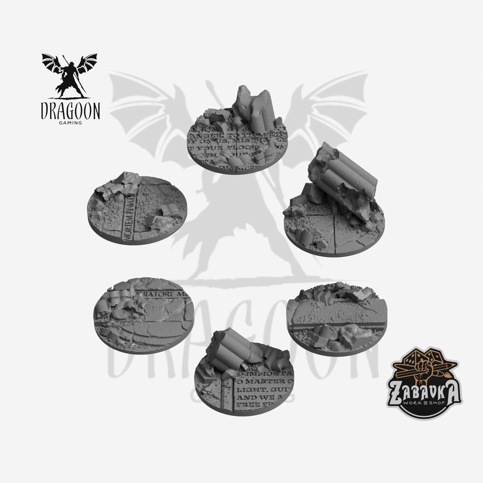 Ruined Empire 40mm Base Toppers