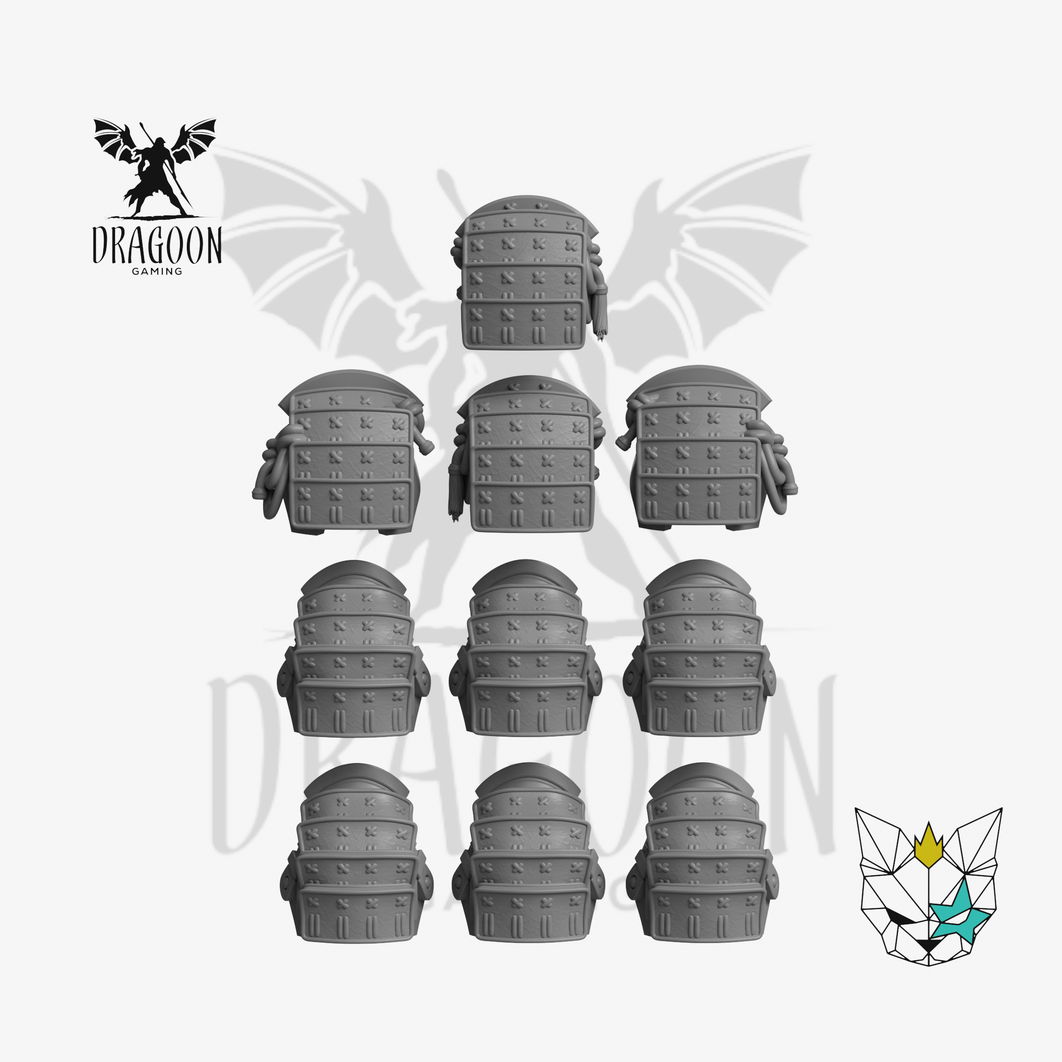 Dragoon Gaming Samurai Pauldrons - 28mm Warhammer 40k White Scars ...