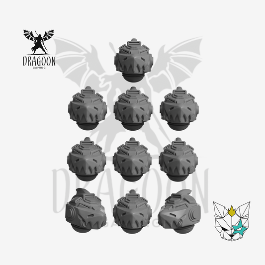 Dragoon Gaming 28mm Resin Shark Style Terminator Helmets with Fin for Warhammer 40k Space Marine Terminator Conversion (10 Pack) Carcharodons
