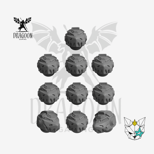 Dragoon Gaming 28mm Resin Shark Style Terminator Helmets (No Fin) for Warhammer 40k Space Marine Terminator Conversion (10 Pack) Carcharodons