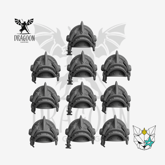 Dragoon Gaming 28mm Resin Shark Style Terminator Pauldrons (Third-Party) for Warhammer 40k Space Marine Terminator Conversion (10 Pack) Carcharodons