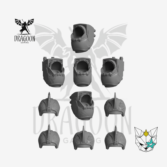 Dragoon Gaming 28mm Resin Shark Style Terminator Torsos with Optional Fins for Warhammer 40k Space Marine Terminator Conversion (5 Pack) Carcharodons