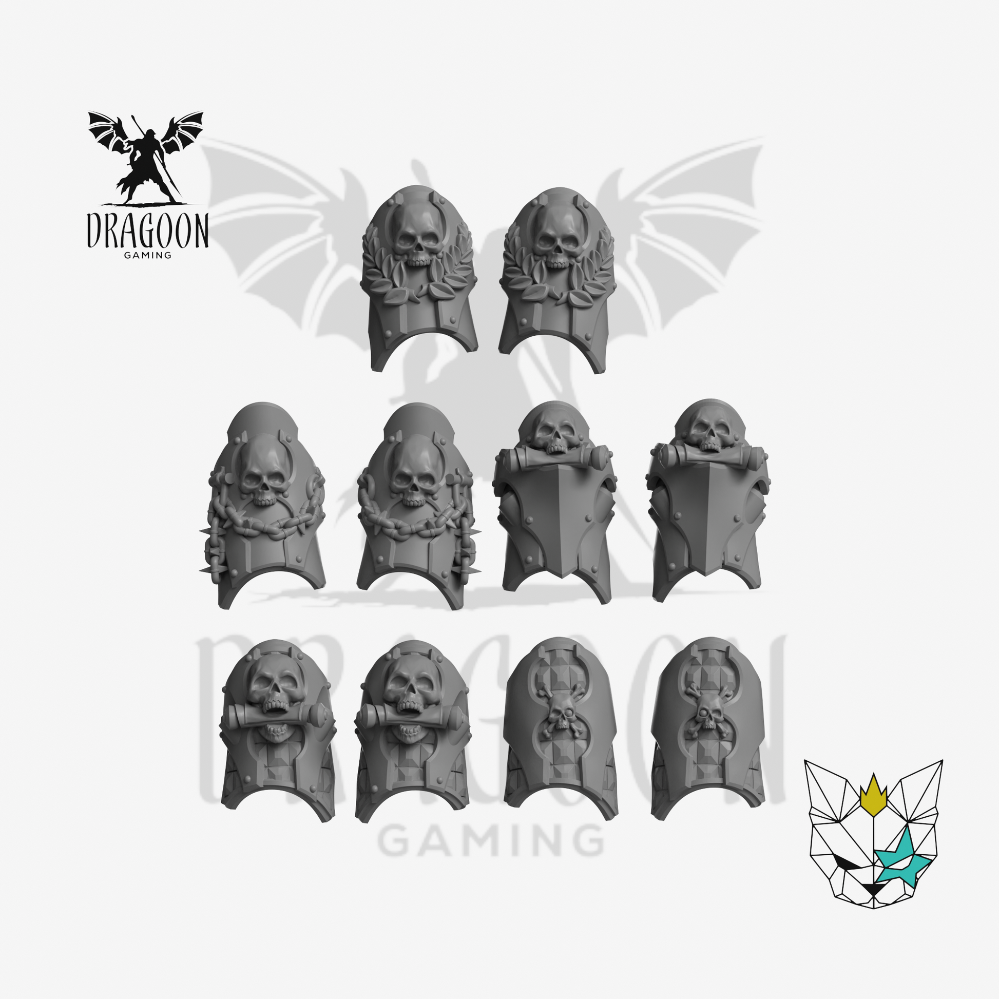 Dragoon Gaming 28mm Resin Skull Greaves for Warhammer 40k Space Marine Tacticus Armour Conversion (5 Pairs)