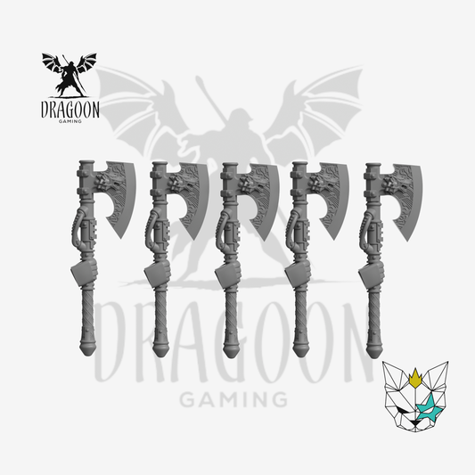 Dragoon Gaming 28mm Resin Space Viking Wolf Power Axes for Warhammer 40k Space Wolves / Space Marine Conversion (5 Pack)