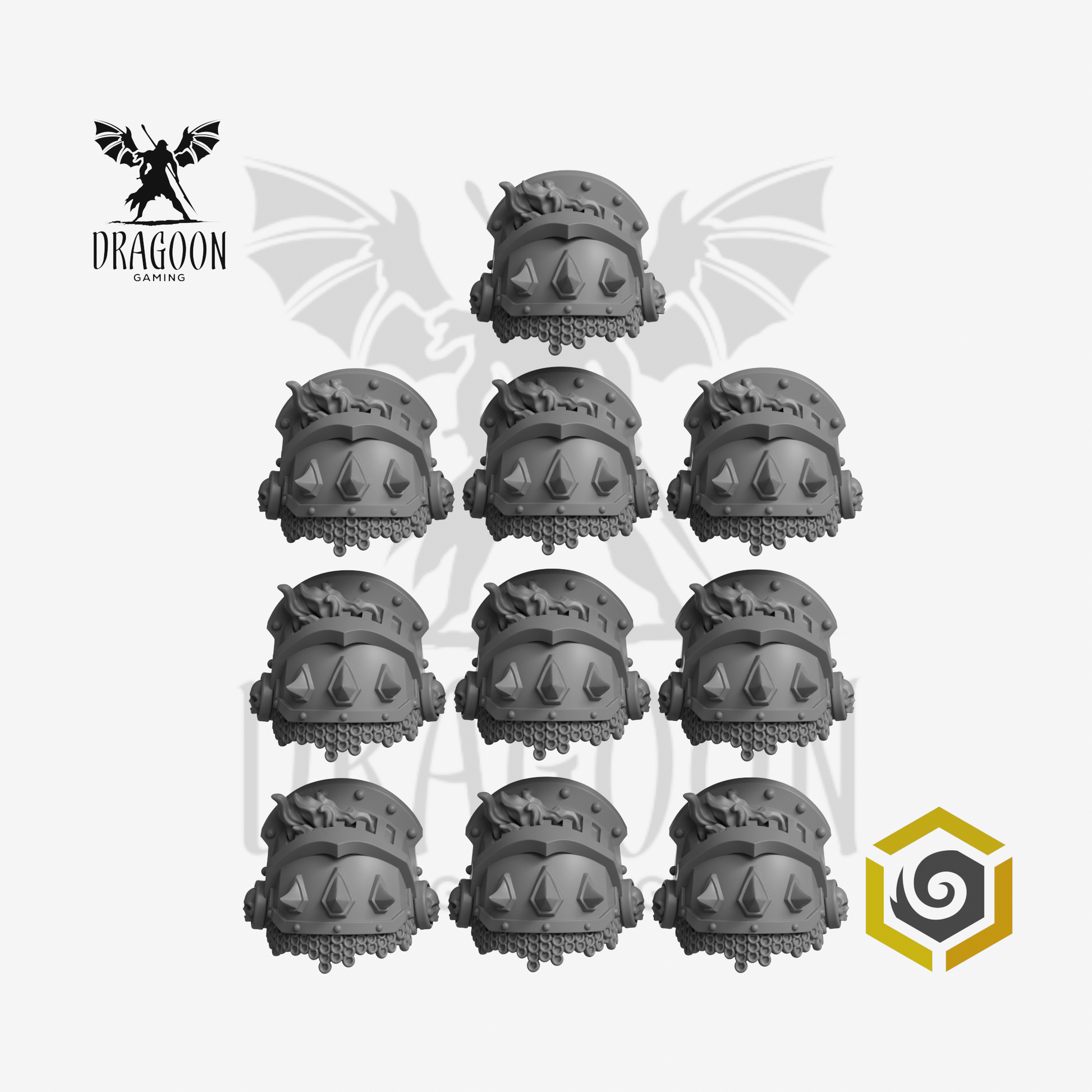Dragoon Gaming 28mm Resin Spiked Forge Chainmail Pauldrons for Warhammer 40k Chaos Space Marines / Age of Sigmar Slaves to Darkness Conversion (10 Pack)