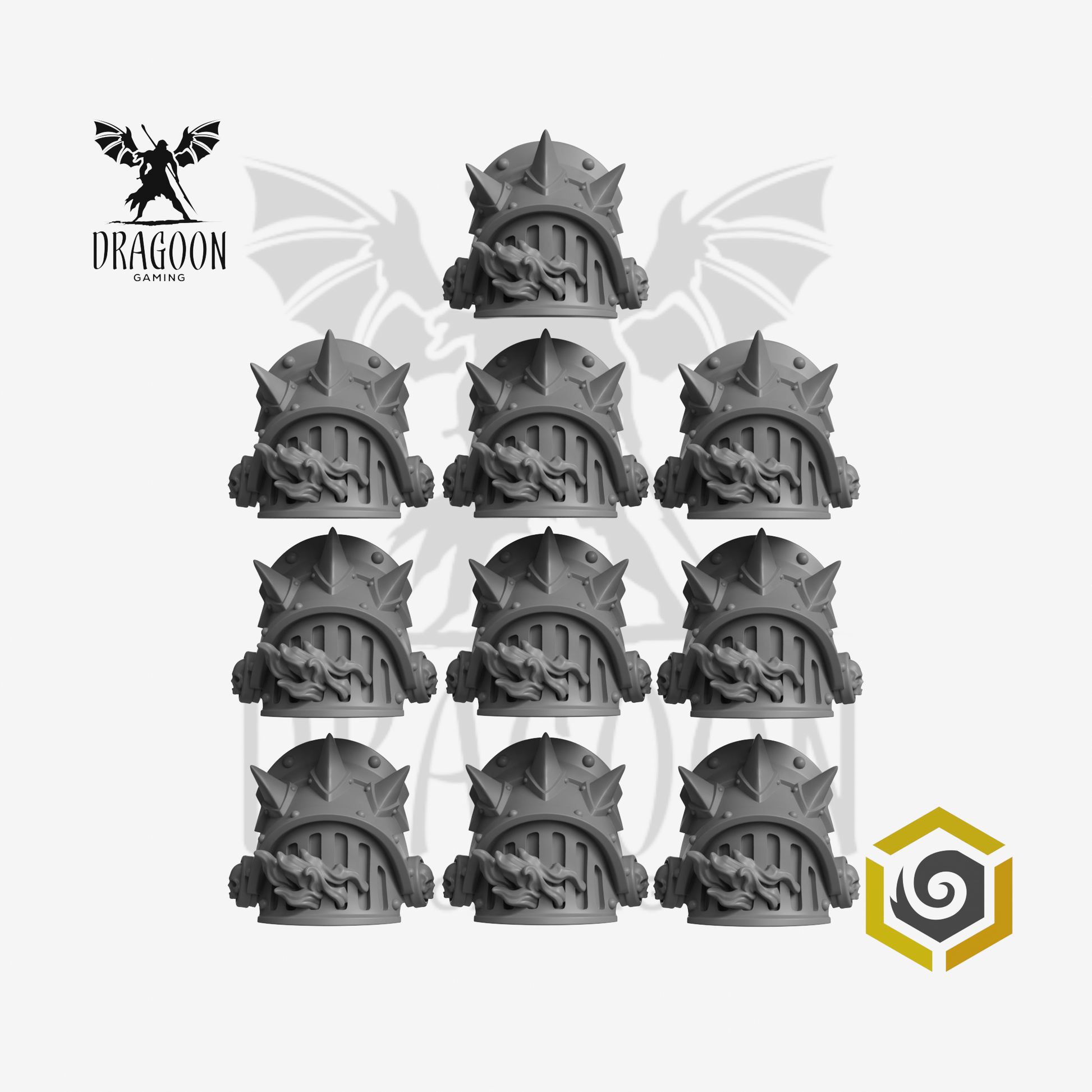 Dragoon Gaming 28mm Resin Spiked Forge Pauldrons for Warhammer 40k Chaos Space Marines / Age of Sigmar Slaves to Darkness Conversion (10 Pack)