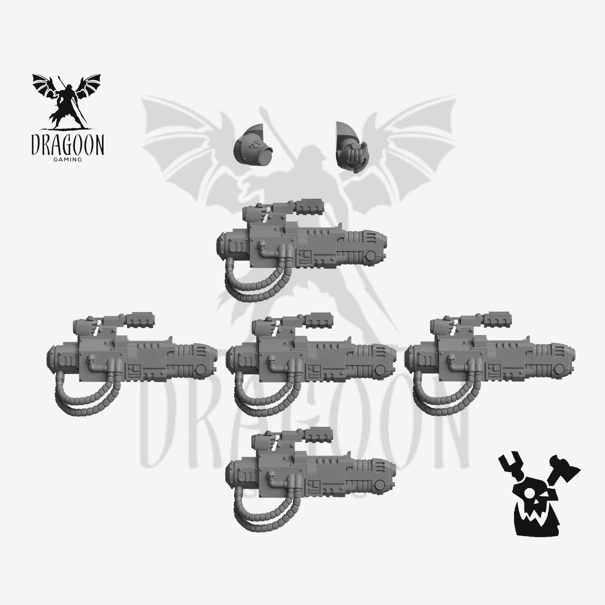 Dragoon Gaming 28mm Resin Upsilon Plasma Cannons (x8) with Arms (x5 Sets) for Warhammer 40k Space Marine Devastator Conversion