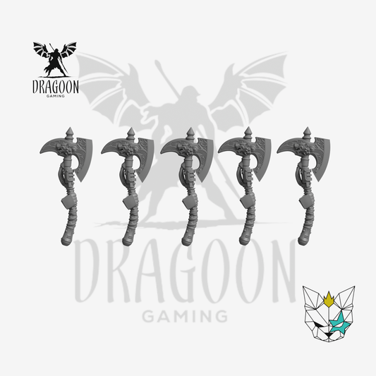 Dragoon Gaming 28mm Resin Viking Tribal Wolf Axes for Warhammer 40k Space Wolves / Space Marine Conversion (5 Pack)