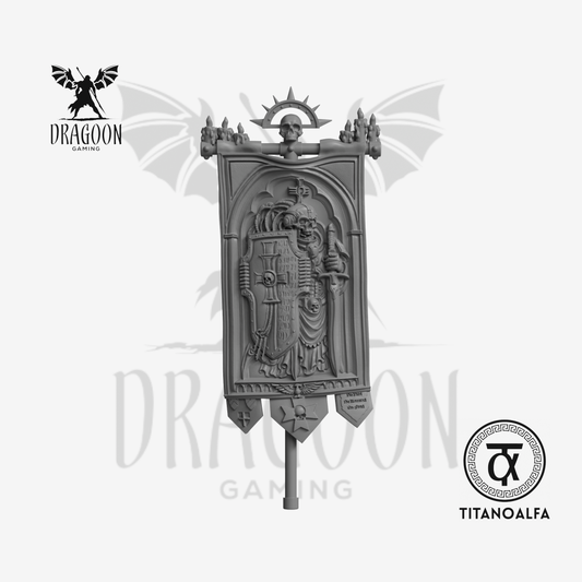 Dragoon Gaming 28mm Resin Watchers of Death Banner (Animated Corpse, Left Handed) for Warhammer 40k Deathwatch / Space Marine Conversion