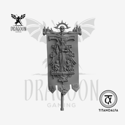 Dragoon Gaming 28mm Resin Watchers of Death Banner (Winged Dead Marine, Left Handed) for Warhammer 40k Deathwatch / Space Marine Conversion