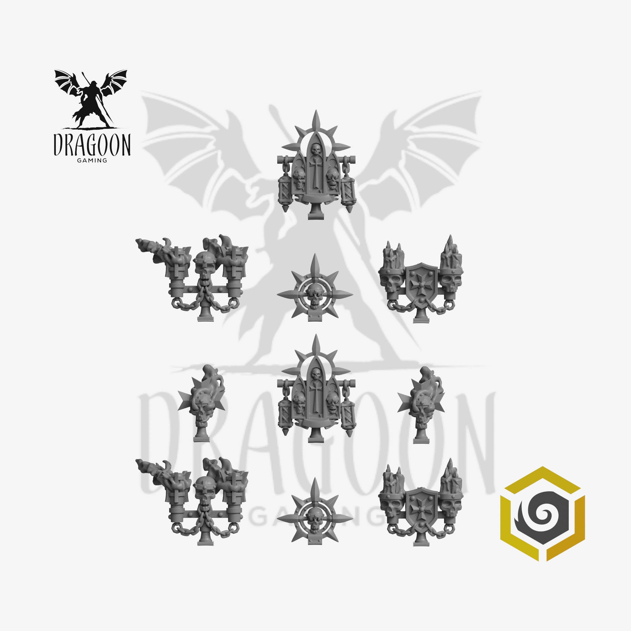 Eternal Crusaders Backpack Totems for 28mm Wargaming (Black Templars Style)