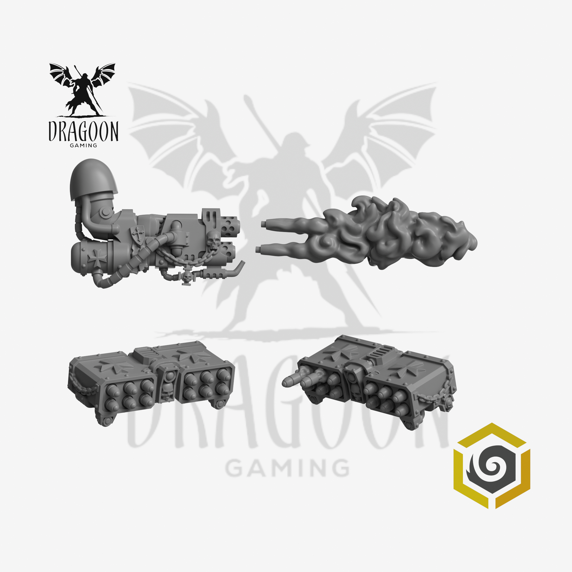 Eternal Crusaders Terminator Heavy Weapons Set - 28mm Resin - Warhammer 40k Compatible - Black Templars Style