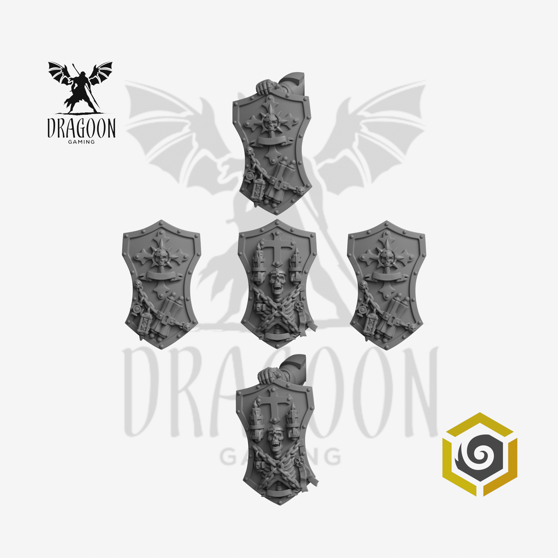 Eternal Crusaders Terminator Shields Mixed Connections - 28mm Resin - Warhammer 40k Compatible - Black Templars Style