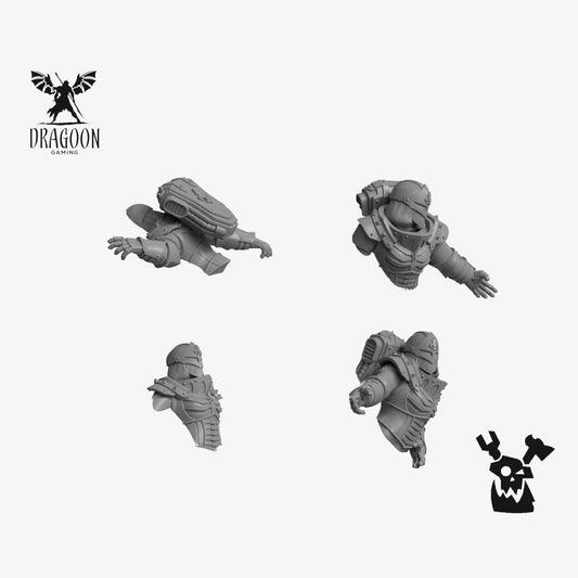 Set of 4 Order of Repentance fallen soldiers for bases and scenery by DakkaDakka studios. Printed in grey resin and compatible with Warhammer 40,000 Adeptus Sororitas, Battle Sisters, Space Marines and more.