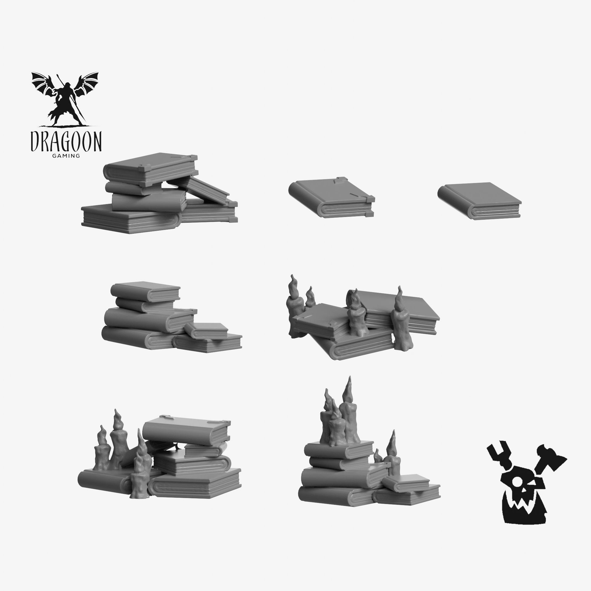 Set of resin books for use in 28mm tabletop wargames. This item is also compatible with Primaris sized Space Marines in Warhammer 40K