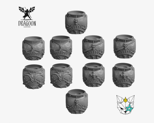 Set of ten Torso Conversions by Marta Punkgirl 3d printed in grey resin for use in 28mm and 32mm tabletop wargames. This item is also compatible with Primaris sized Space Marines, Black Templar and Dark Angels in Warhammer 40K