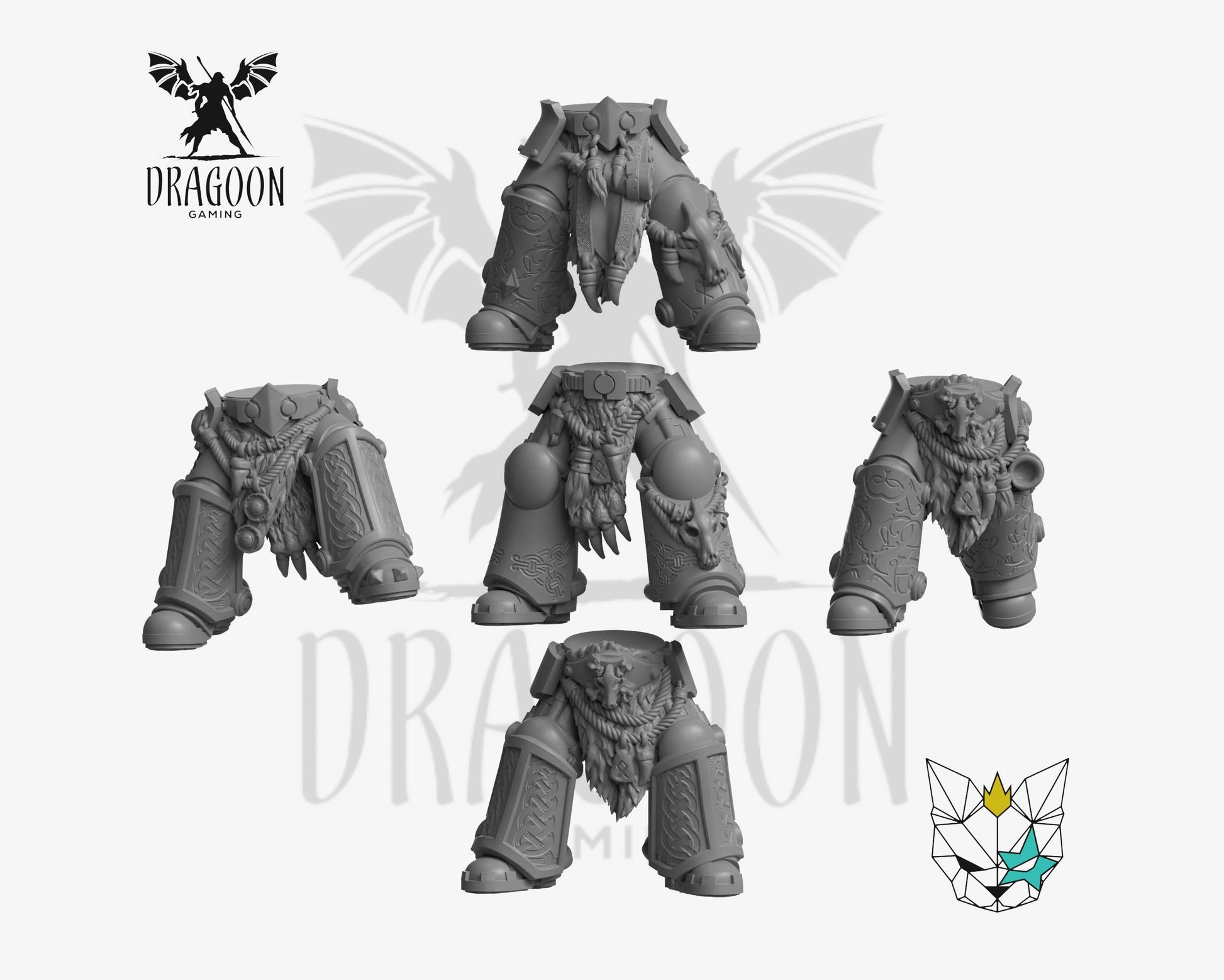 Set of five Wolf guard termaintor legs designed by Marta Punk girl in grey resin for Warhammer40K