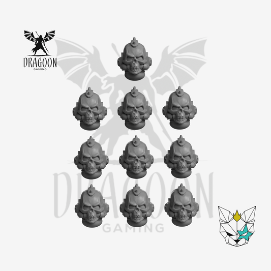 Skull Heads - 28mm Resin Wargaming Miniatures - Warhammer 40k Compatible - Death Themed