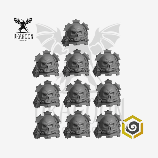 Skull & Book Terminator/Gravis Armour Pauldrons x 10
